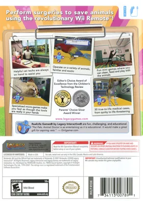 Pet Pals- Animal Doctor box cover back
